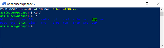 WSL Ubuntu 青背景
