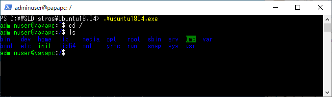 WSL Ubuntu 黒背景