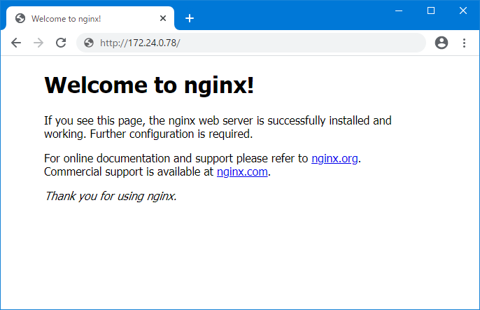 nginxのトップページ
