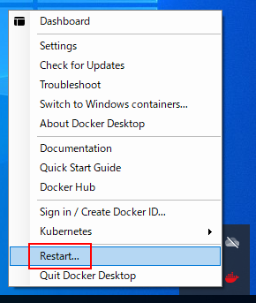 Docker Desktop Restart