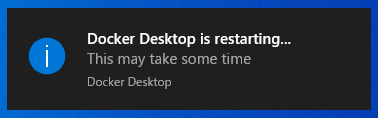 Docker Desktop is restarting