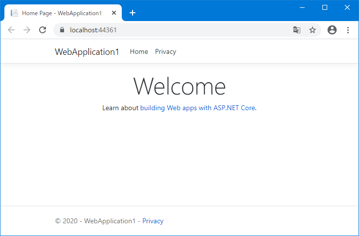 .NET 5.0 MVC 実行画面