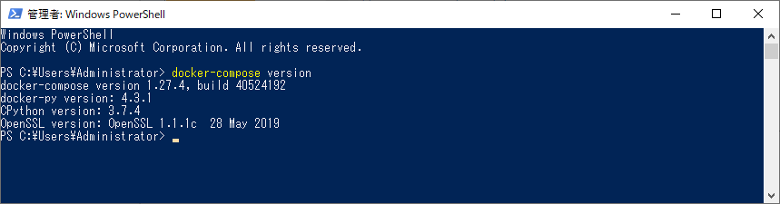 Docker Compose のバージョン