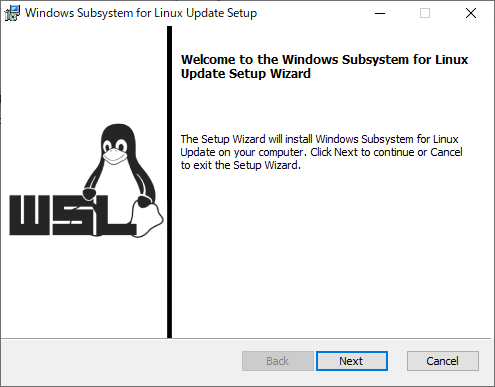 WSL2 Linux カーネル更新プログラム パッケージ インストール